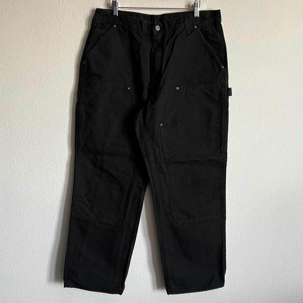 Carhartt B136 BLK black double knee work wear carpenter pants